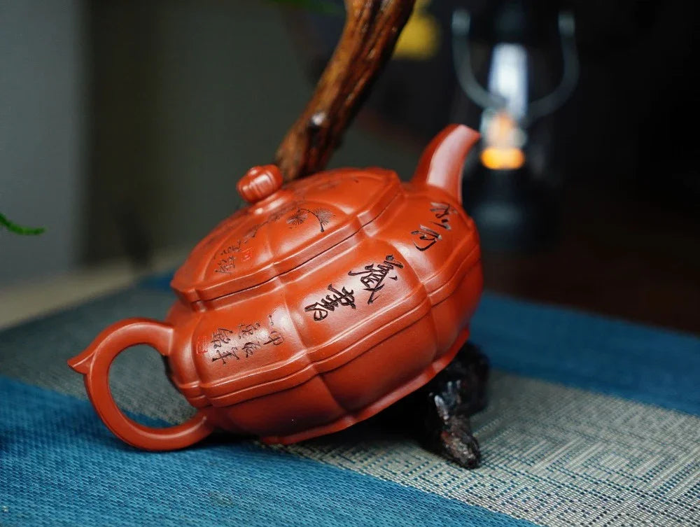全手工宜兴紫砂茶壶 [玉带壶] (朱泥 - 360ml)