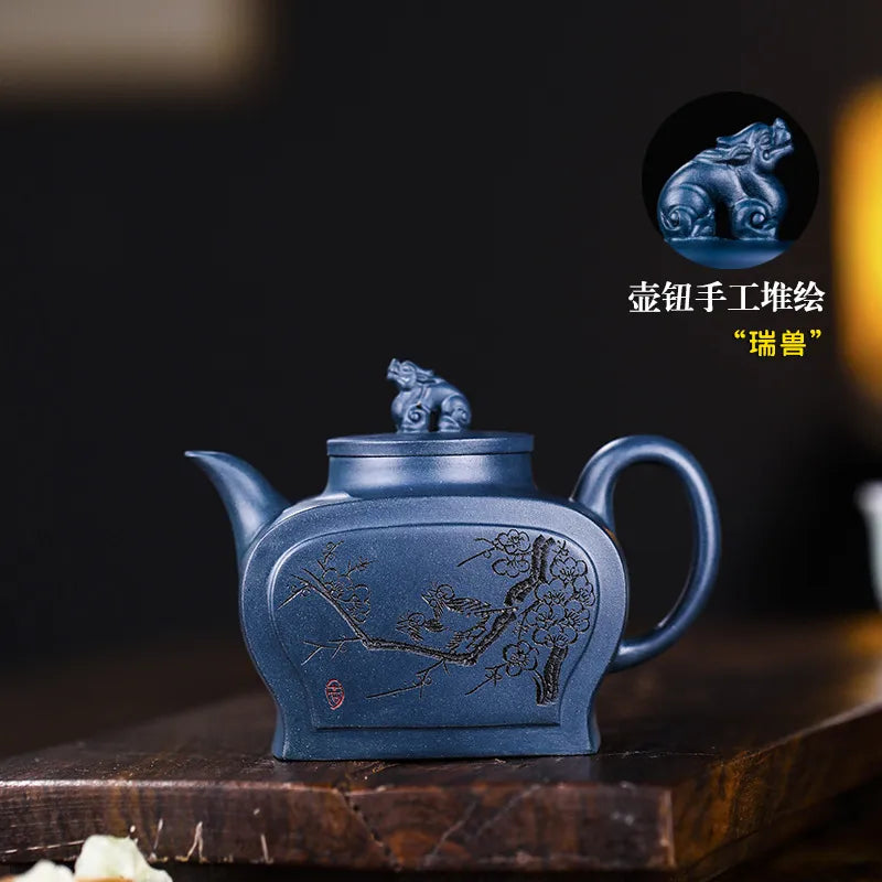 Full Handmade Yixing Zisha Teapot [Yun Jing Rui Shou] (Tian Qing Ni - 230ml) - YIQIN TEA HOUSE | yiqinteahouse.com | 200-300ml, full handmade zisha teapot, new arrival, teapot, teaware