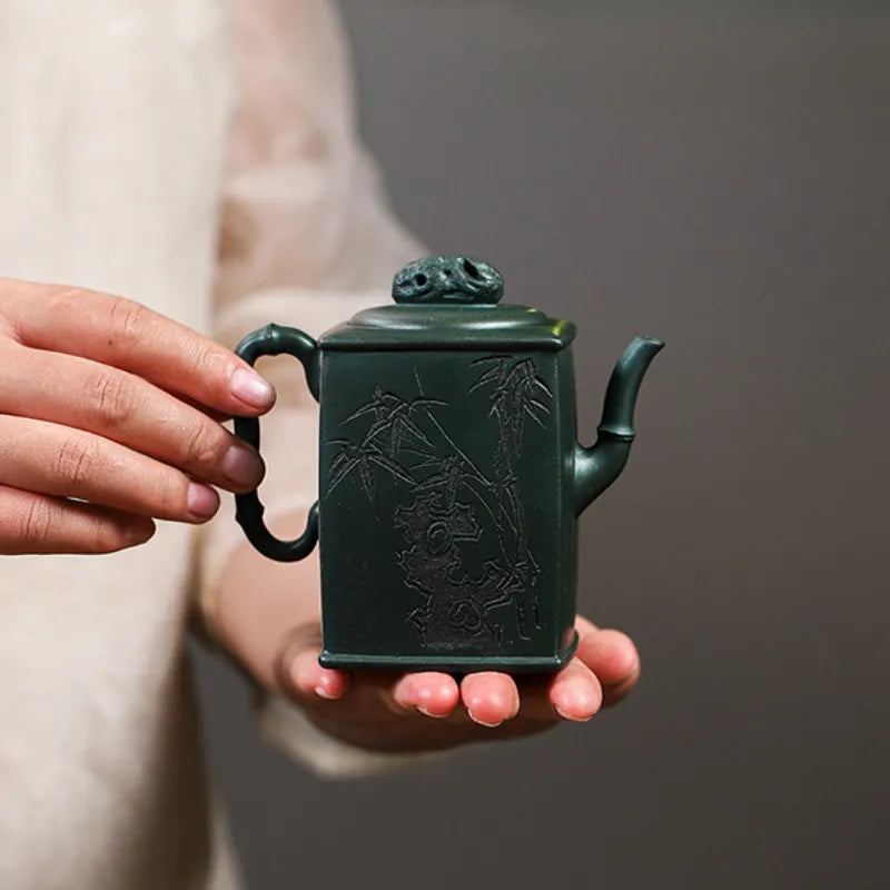 Full Handmade Yixing Zisha Teapot [Yun Qi Zhu Jing] (Feicui Lu Ni - 200ml) - YIQIN TEA HOUSE | yiqinteahouse.com | 200-300ml, full handmade zisha teapot, new arrival, teapot, teaware