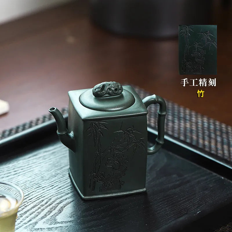 Full Handmade Yixing Zisha Teapot [Yun Qi Zhu Jing] (Feicui Lu Ni - 200ml) - YIQIN TEA HOUSE | yiqinteahouse.com | 200-300ml, full handmade zisha teapot, new arrival, teapot, teaware