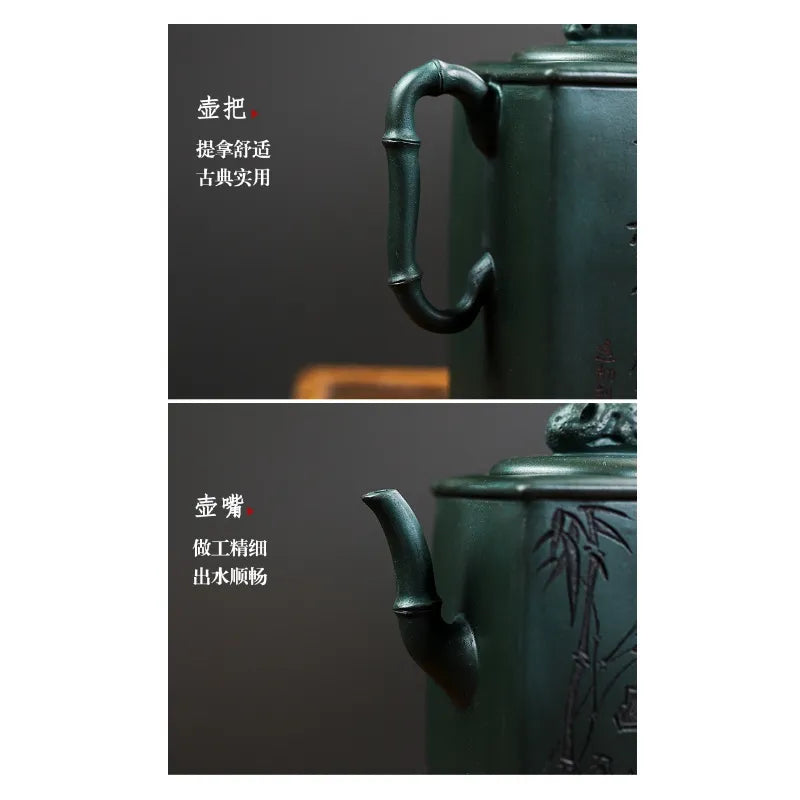 Full Handmade Yixing Zisha Teapot [Yun Qi Zhu Jing] (Feicui Lu Ni - 200ml) - YIQIN TEA HOUSE | yiqinteahouse.com | 200-300ml, full handmade zisha teapot, new arrival, teapot, teaware