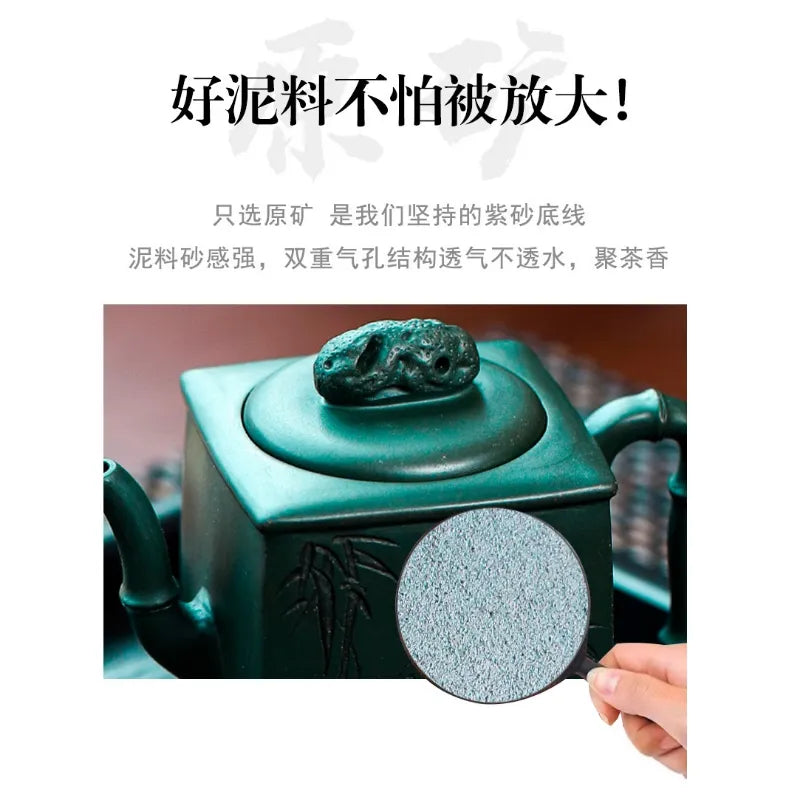 Full Handmade Yixing Zisha Teapot [Yun Qi Zhu Jing] (Feicui Lu Ni - 200ml) - YIQIN TEA HOUSE | yiqinteahouse.com | 200-300ml, full handmade zisha teapot, new arrival, teapot, teaware