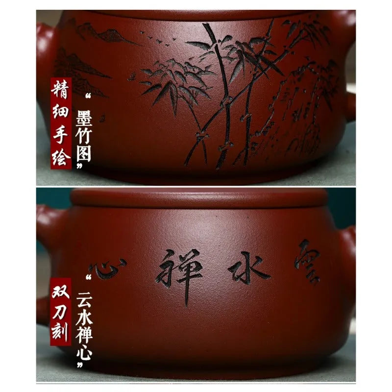 Full Handmade Yixing Zisha Teapot [Yun Shui Chan Xin] (Long Xue Sha - 350ml) - YIQIN TEA HOUSE | yiqinteahouse.com | >300ml, full handmade zisha teapot, new arrival, teapot, teaware