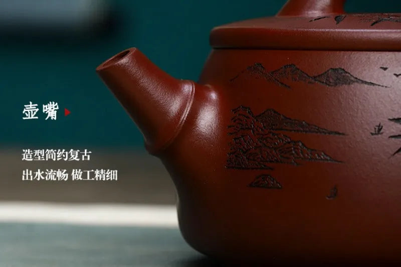 Full Handmade Yixing Zisha Teapot [Yun Shui Chan Xin] (Long Xue Sha - 350ml) - YIQIN TEA HOUSE | yiqinteahouse.com | >300ml, full handmade zisha teapot, new arrival, teapot, teaware