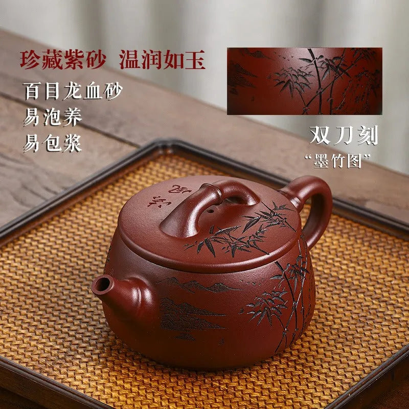 Full Handmade Yixing Zisha Teapot [Yun Shui Chan Xin] (Long Xue Sha - 350ml) - YIQIN TEA HOUSE | yiqinteahouse.com | >300ml, full handmade zisha teapot, new arrival, teapot, teaware