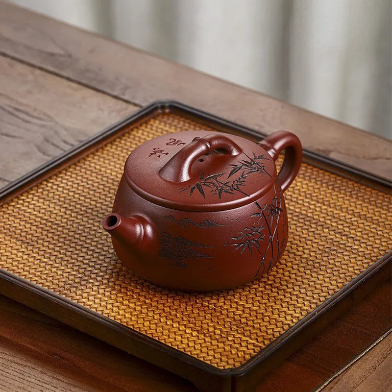 Full Handmade Yixing Zisha Teapot [Yun Shui Chan Xin] (Long Xue Sha - 350ml) - YIQIN TEA HOUSE | yiqinteahouse.com | >300ml, full handmade zisha teapot, new arrival, teapot, teaware