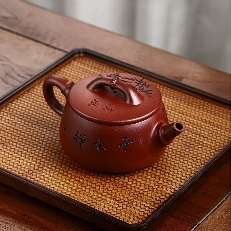 Full Handmade Yixing Zisha Teapot [Yun Shui Chan Xin] (Long Xue Sha - 350ml) - YIQIN TEA HOUSE | yiqinteahouse.com | >300ml, full handmade zisha teapot, new arrival, teapot, teaware