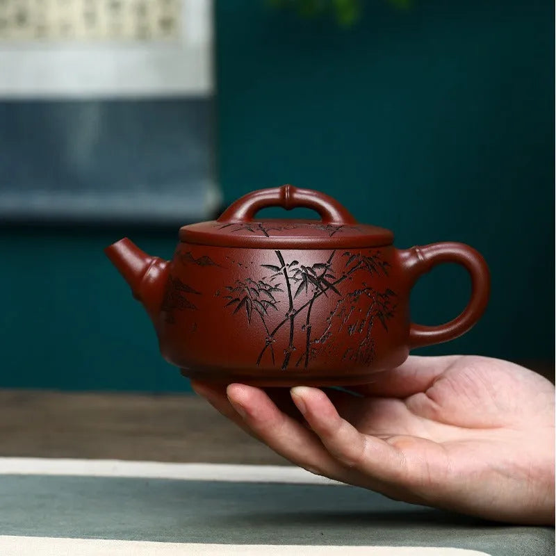 Full Handmade Yixing Zisha Teapot [Yun Shui Chan Xin] (Long Xue Sha - 350ml) - YIQIN TEA HOUSE | yiqinteahouse.com | >300ml, full handmade zisha teapot, new arrival, teapot, teaware