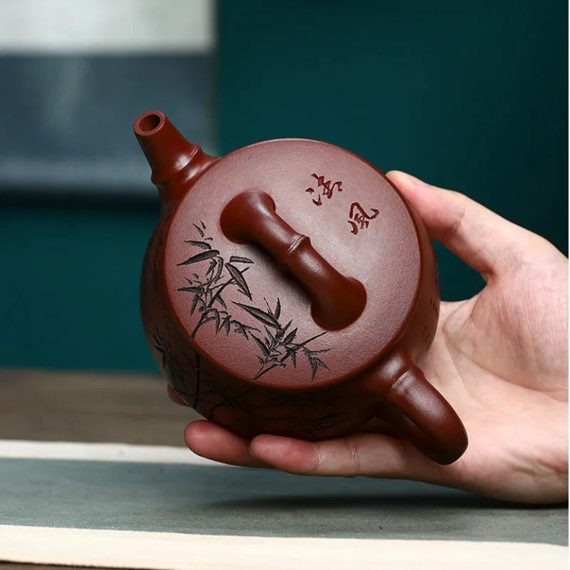 Full Handmade Yixing Zisha Teapot [Yun Shui Chan Xin] (Long Xue Sha - 350ml) - YIQIN TEA HOUSE | yiqinteahouse.com | >300ml, full handmade zisha teapot, new arrival, teapot, teaware