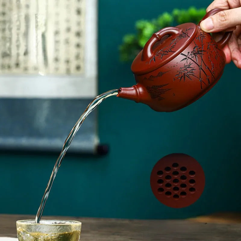 Full Handmade Yixing Zisha Teapot [Yun Shui Chan Xin] (Long Xue Sha - 350ml) - YIQIN TEA HOUSE | yiqinteahouse.com | >300ml, full handmade zisha teapot, new arrival, teapot, teaware