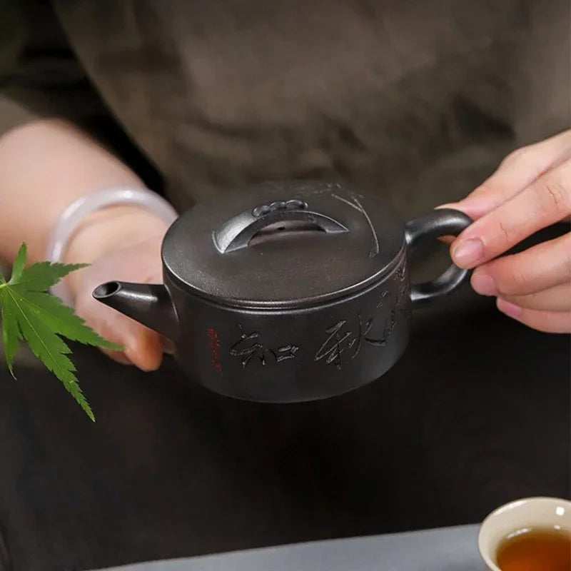 Teko Zisha Yixing Buatan Tangan Sepenuhnya [Zhi Xiang Hanwa] (Tian Qing Ni - 200ml)