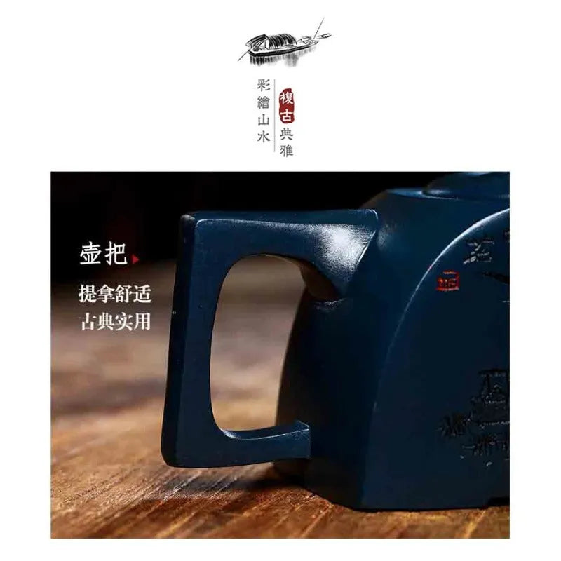 Full Handmade Yixing Zisha Teapot [Zhi Zai Sifang] (Tian Qing Ni - 410ml) - YIQIN TEA HOUSE | yiqinteahouse.com | >300ml, full handmade zisha teapot, new arrival, teapot, teaware