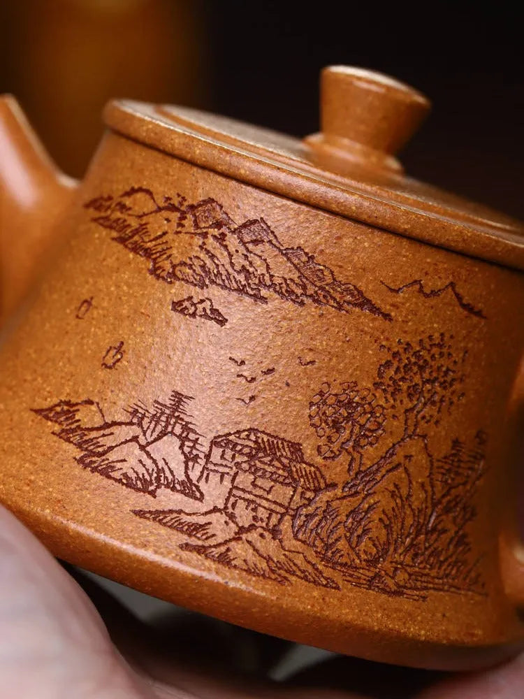 Full Handmade Yixing Zisha Teapot [Zhu Chu Pot] (Wucai Lao Duan Ni - 170ml) - YIQIN TEA HOUSE | yiqinteahouse.com | <200ml, full handmade zisha teapot, new arrival, teapot, teaware