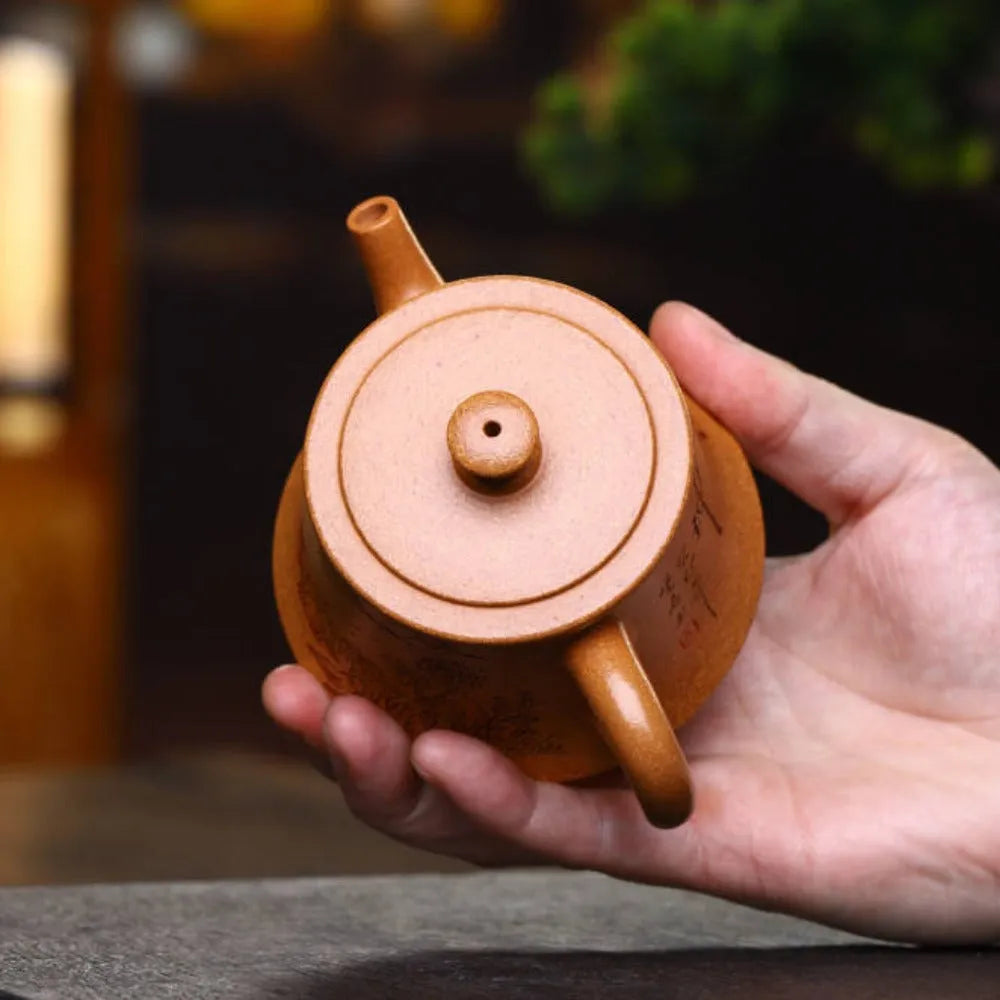 Full Handmade Yixing Zisha Teapot [Zhu Chu Pot] (Wucai Lao Duan Ni - 170ml) - YIQIN TEA HOUSE | yiqinteahouse.com | <200ml, full handmade zisha teapot, new arrival, teapot, teaware