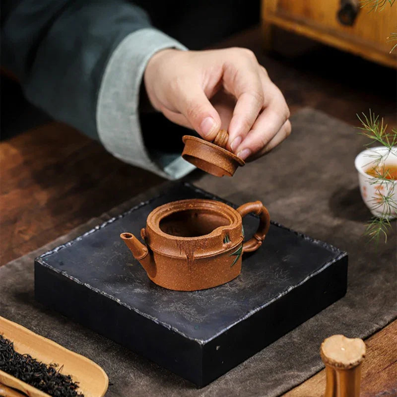 Teko Zisha Yixing Buatan Tangan Sepenuhnya [Zhu Jie Pot] (Jin Jiang Po Ni - 90ml)