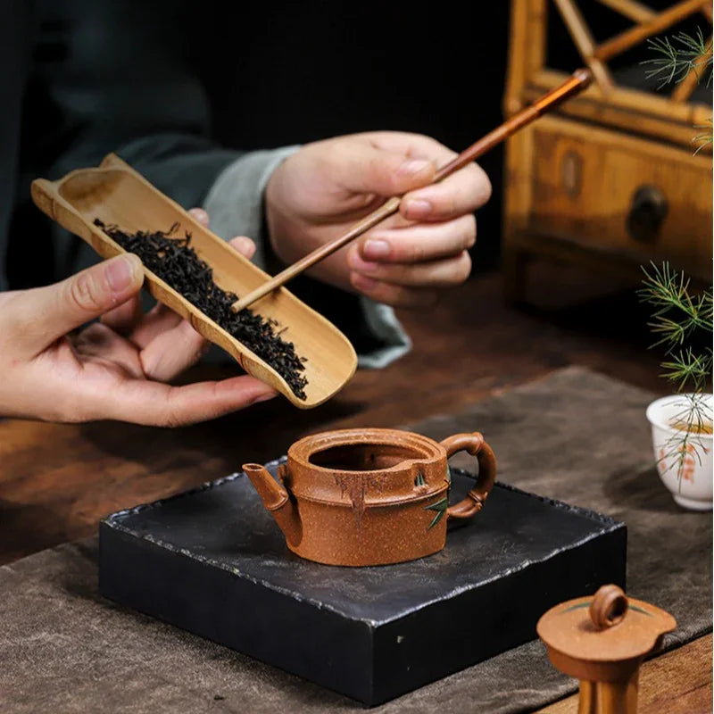 Teko Zisha Yixing Buatan Tangan Sepenuhnya [Zhu Jie Pot] (Jin Jiang Po Ni - 90ml)