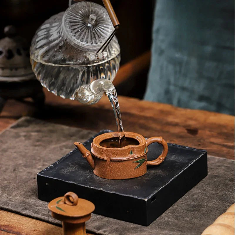 Teko Zisha Yixing Buatan Tangan Sepenuhnya [Zhu Jie Pot] (Jin Jiang Po Ni - 90ml)
