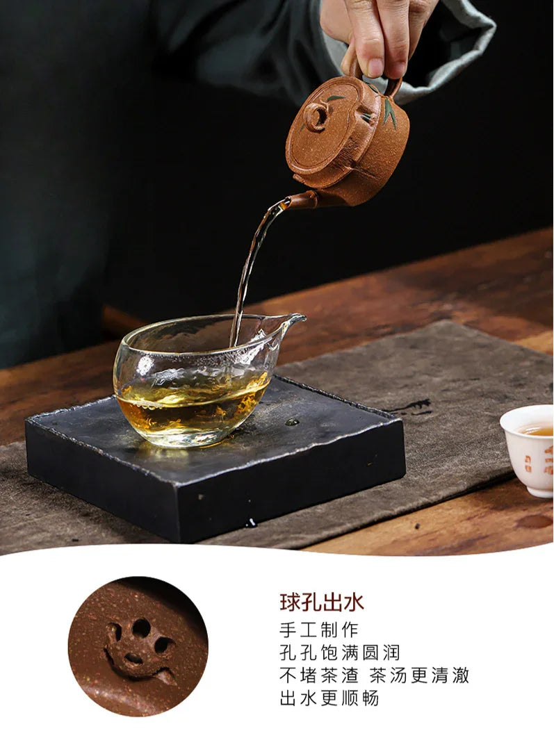 Teko Zisha Yixing Buatan Tangan Sepenuhnya [Zhu Jie Pot] (Jin Jiang Po Ni - 90ml)
