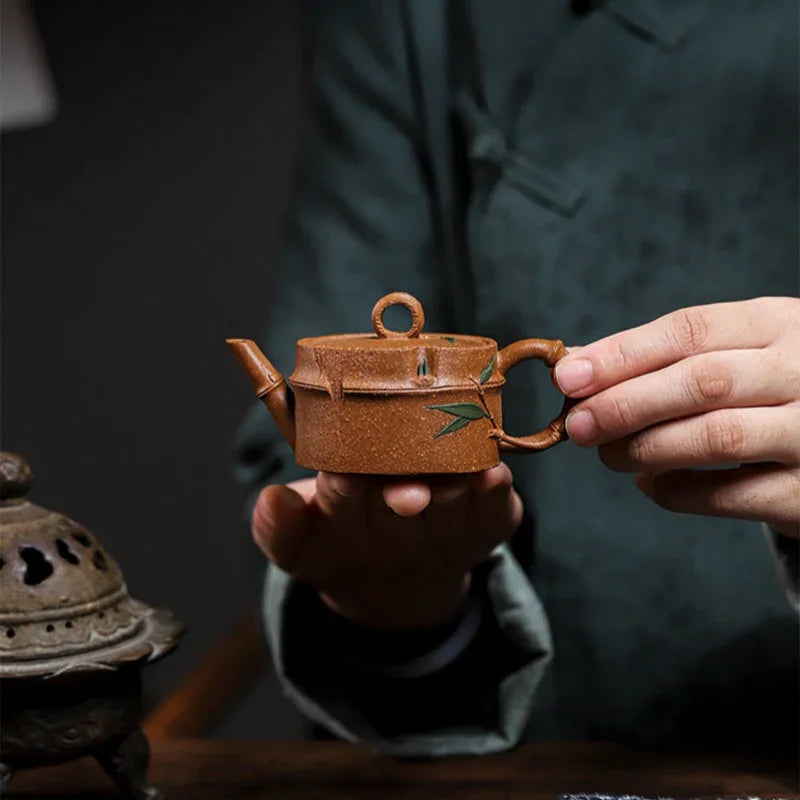 Teko Zisha Yixing Buatan Tangan Sepenuhnya [Zhu Jie Pot] (Jin Jiang Po Ni - 90ml)