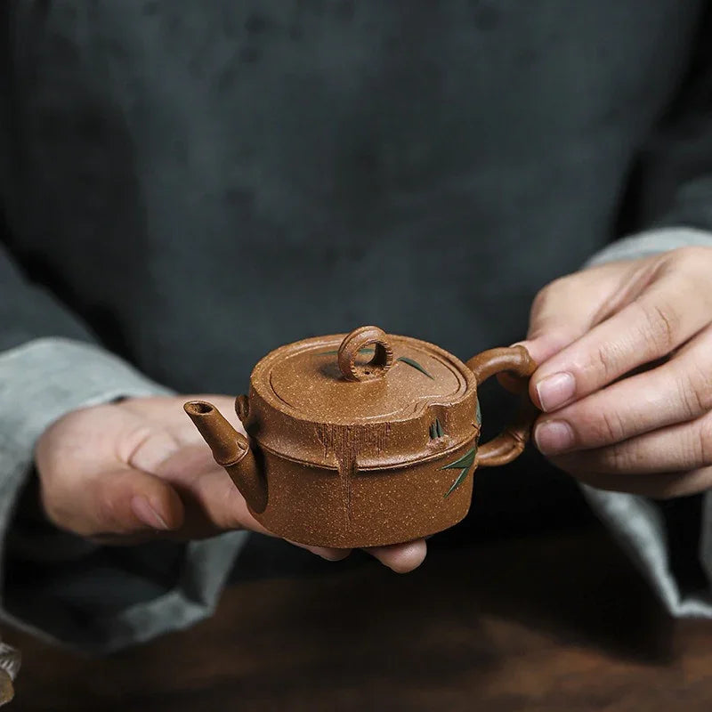 Teko Zisha Yixing Buatan Tangan Sepenuhnya [Zhu Jie Pot] (Jin Jiang Po Ni - 90ml)
