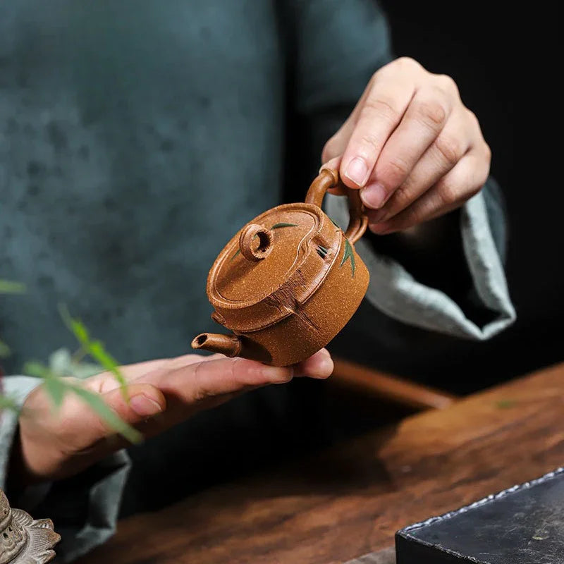 Teko Zisha Yixing Buatan Tangan Sepenuhnya [Zhu Jie Pot] (Jin Jiang Po Ni - 90ml)