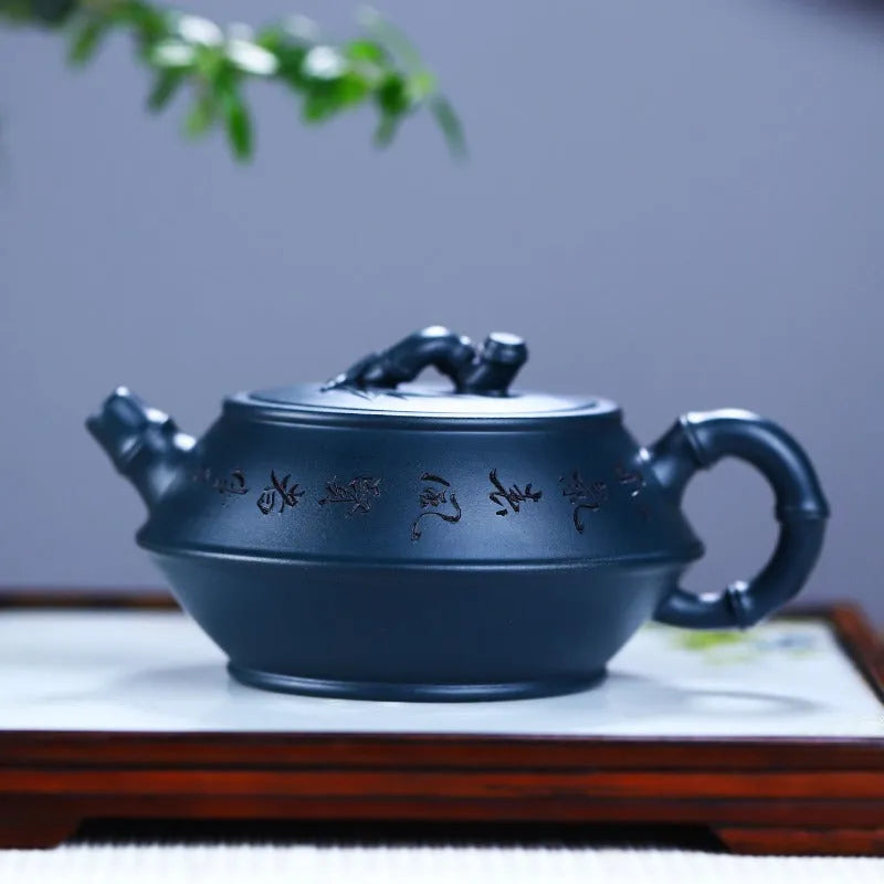 Full Handmade Yixing Zisha Teapot [Zhu Xian Hehe] (Tian Qing Ni - 270ml) - YIQIN TEA HOUSE | yiqinteahouse.com | 200-300ml, full handmade zisha teapot, new arrival, teapot, teaware