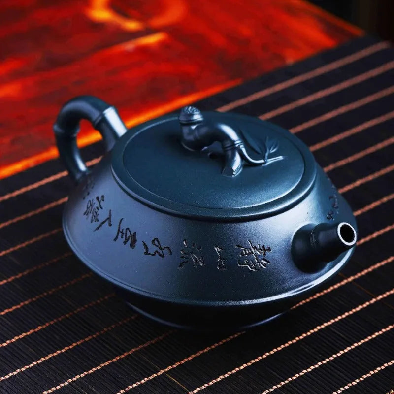 Full Handmade Yixing Zisha Teapot [Zhu Xian Hehe] (Tian Qing Ni - 270ml) - YIQIN TEA HOUSE | yiqinteahouse.com | 200-300ml, full handmade zisha teapot, new arrival, teapot, teaware