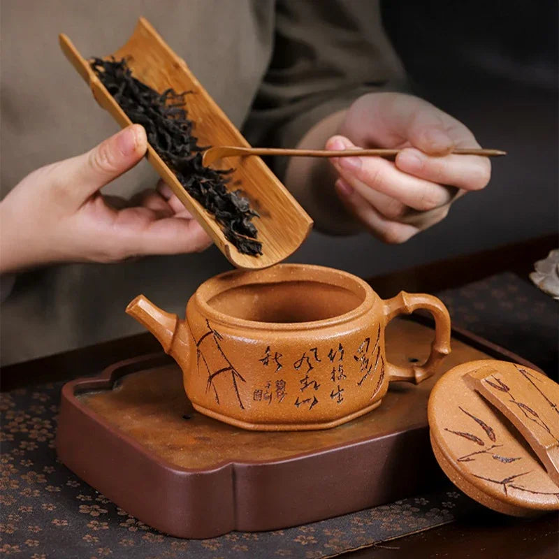 Full Handmade Yixing Zisha Teapot [Zhu Ying] (Jin Jiang Po Ni - 280ml) - YIQIN TEA HOUSE | yiqinteahouse.com | 200-300ml, full handmade zisha teapot, teapot, teaware
