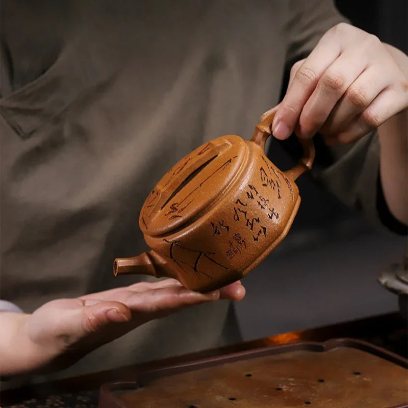 Full Handmade Yixing Zisha Teapot [Zhu Ying] (Jin Jiang Po Ni - 280ml) - YIQIN TEA HOUSE | yiqinteahouse.com | 200-300ml, full handmade zisha teapot, teapot, teaware
