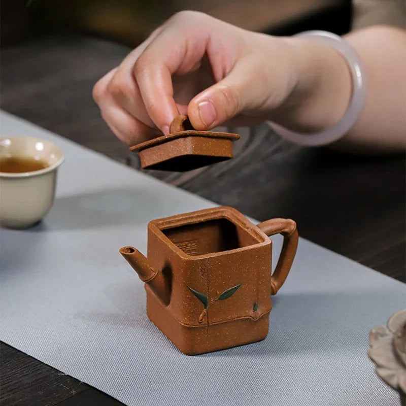 Teko Zisha Yixing Buatan Tangan Sepenuhnya [Zhu Yun Sifang] (Jin Jiang Po Ni - 100ml)