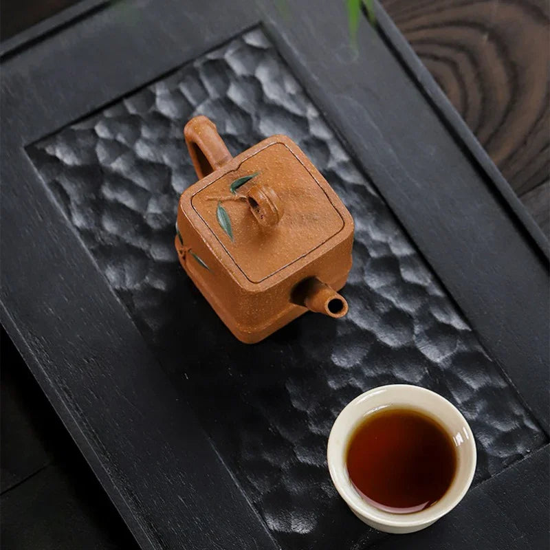 Teko Zisha Yixing Buatan Tangan Sepenuhnya [Zhu Yun Sifang] (Jin Jiang Po Ni - 100ml)