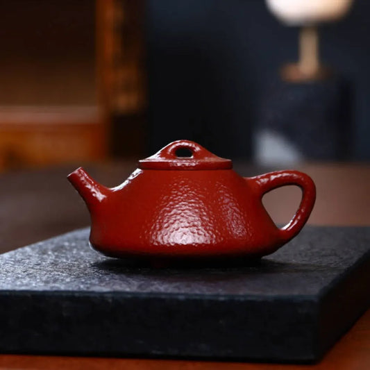 Full Handmade Yixing Zisha Teapot [Ziye Shi Piao Pot] (Dahongpao - 200ml) - YIQIN TEA HOUSE | yiqinteahouse.com | 200-300ml, full handmade zisha teapot, new arrival, plain smooth, teapot, teaware