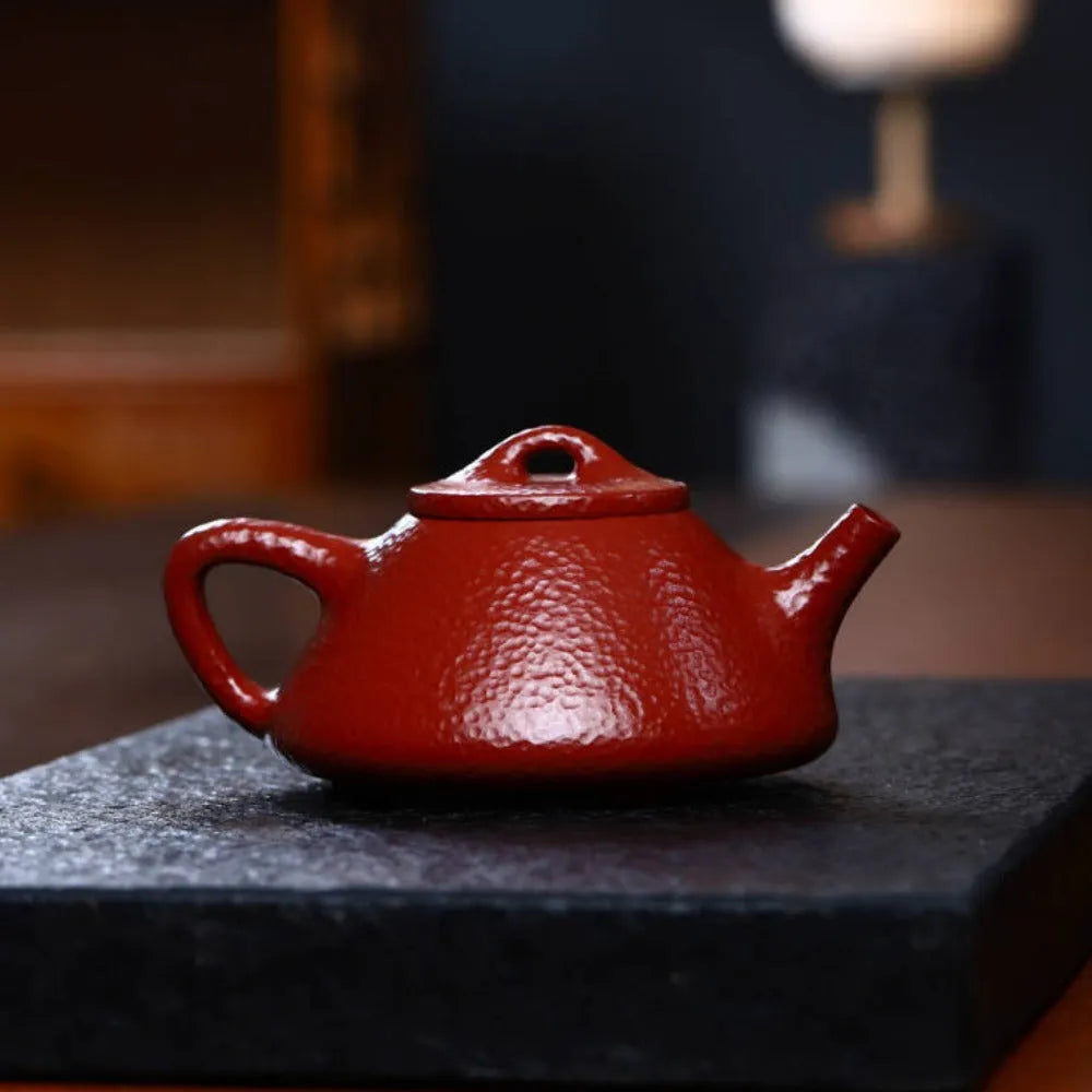 Full Handmade Yixing Zisha Teapot [Ziye Shi Piao Pot] (Dahongpao - 200ml) - YIQIN TEA HOUSE | yiqinteahouse.com | 200-300ml, full handmade zisha teapot, new arrival, plain smooth, teapot, teaware