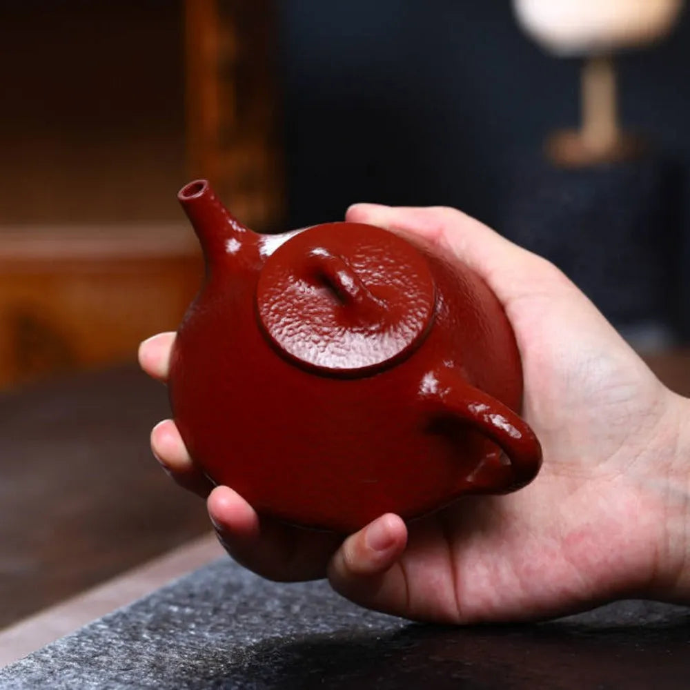 Full Handmade Yixing Zisha Teapot [Ziye Shi Piao Pot] (Dahongpao - 200ml) - YIQIN TEA HOUSE | yiqinteahouse.com | 200-300ml, full handmade zisha teapot, new arrival, plain smooth, teapot, teaware