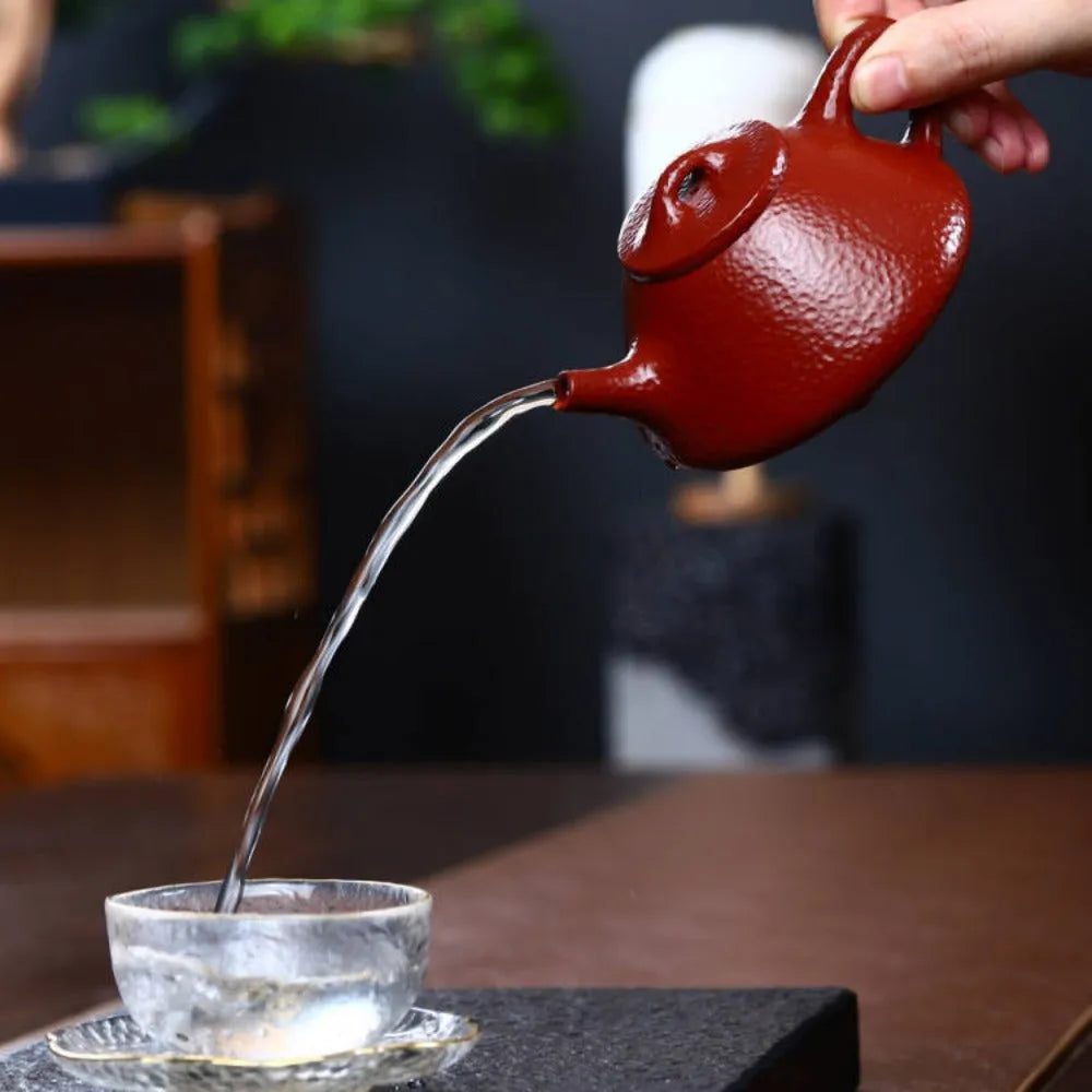 Full Handmade Yixing Zisha Teapot [Ziye Shi Piao Pot] (Dahongpao - 200ml) - YIQIN TEA HOUSE | yiqinteahouse.com | 200-300ml, full handmade zisha teapot, new arrival, plain smooth, teapot, teaware