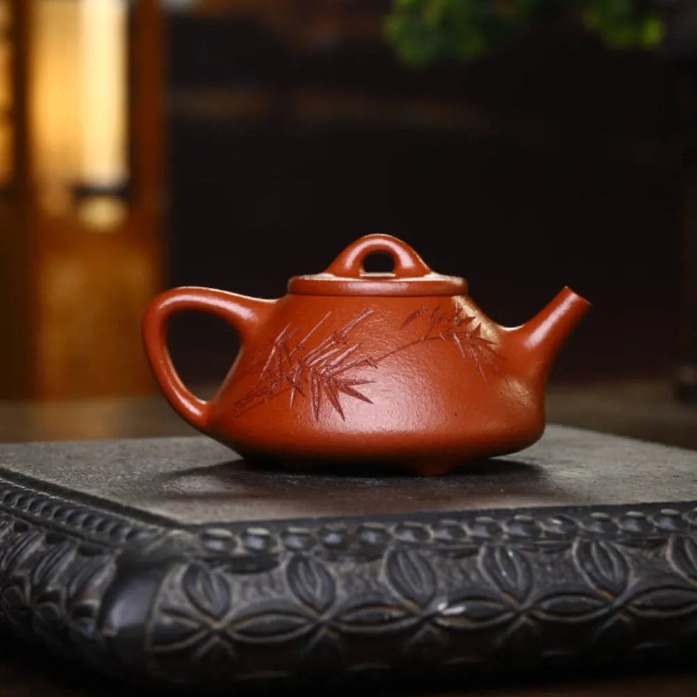 Full Handmade Yixing Zisha Teapot [Ziye Shi Piao Pot] (Hong Jiaong Po Ni - 200ml) - YIQIN TEA HOUSE | yiqinteahouse.com | 200-300ml, full handmade zisha teapot, new arrival, teapot, teaware