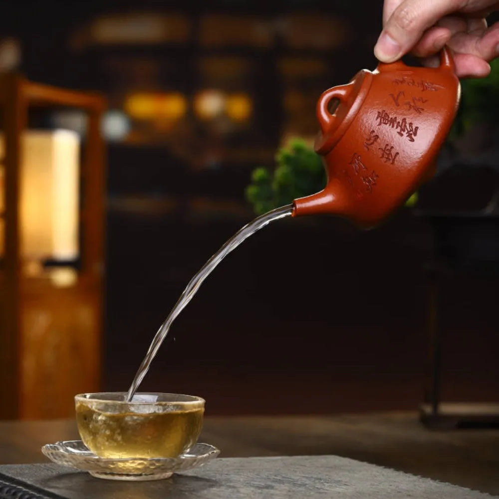 Full Handmade Yixing Zisha Teapot [Ziye Shi Piao Pot] (Hong Jiaong Po Ni - 200ml) - YIQIN TEA HOUSE | yiqinteahouse.com | 200-300ml, full handmade zisha teapot, new arrival, teapot, teaware