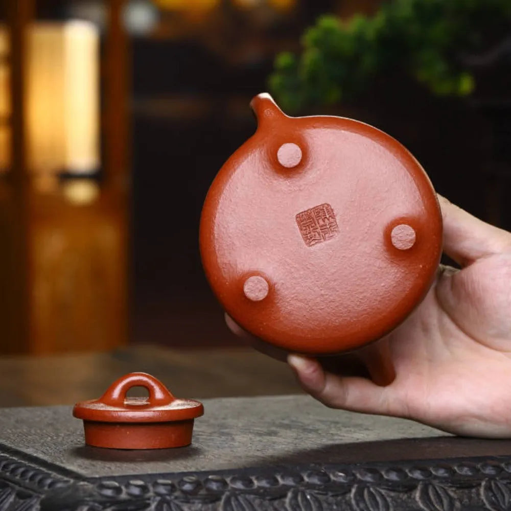 Full Handmade Yixing Zisha Teapot [Ziye Shi Piao Pot] (Hong Jiaong Po Ni - 200ml) - YIQIN TEA HOUSE | yiqinteahouse.com | 200-300ml, full handmade zisha teapot, new arrival, teapot, teaware