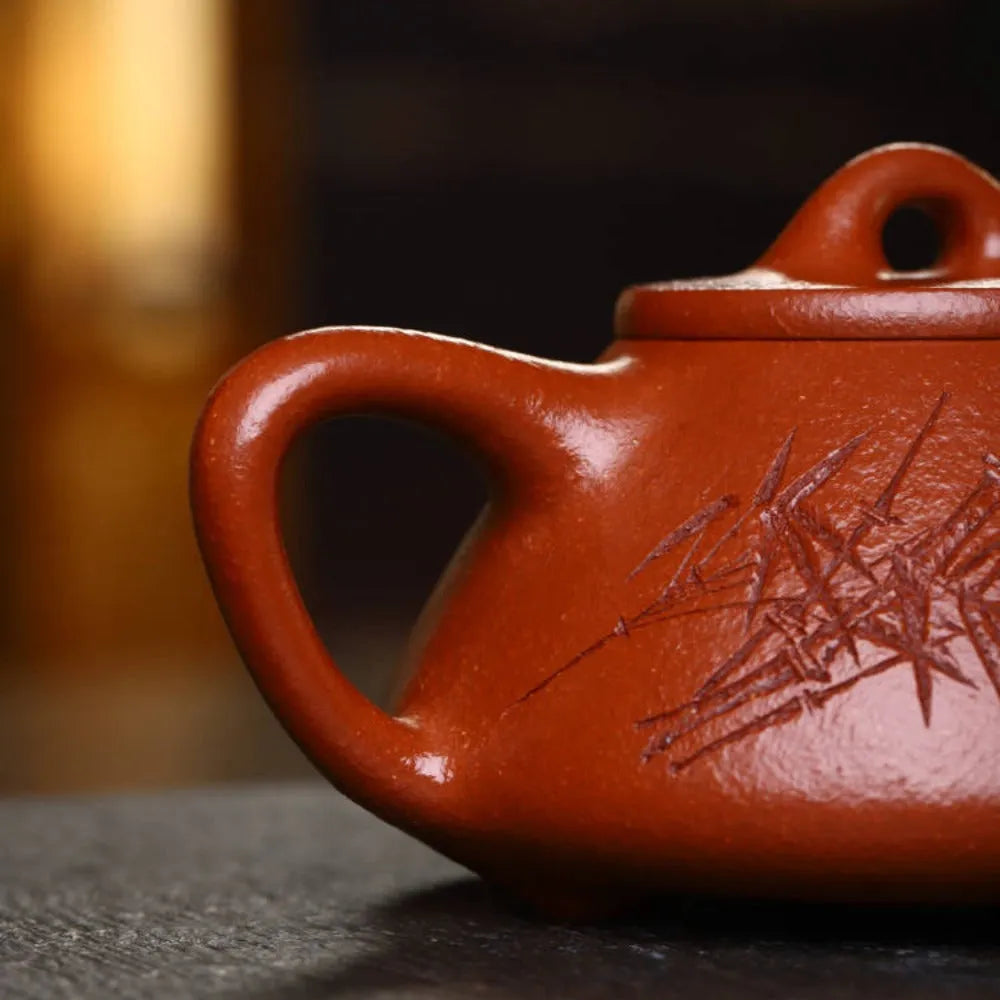 Full Handmade Yixing Zisha Teapot [Ziye Shi Piao Pot] (Hong Jiaong Po Ni - 200ml) - YIQIN TEA HOUSE | yiqinteahouse.com | 200-300ml, full handmade zisha teapot, new arrival, teapot, teaware