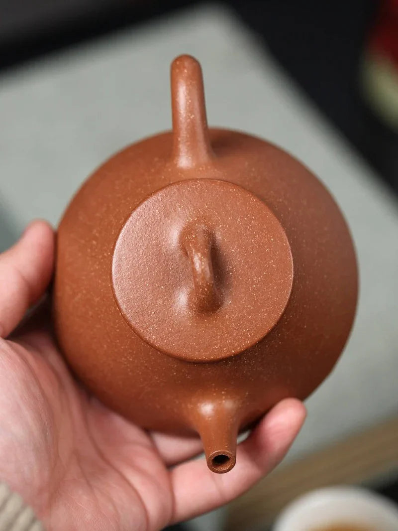 Full Handmade Yixing Zisha Teapot [Ziye Shi Piao Pot] (Jiang Po Ni - 220ml)