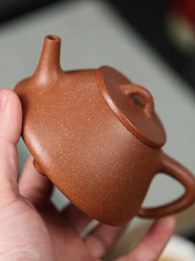 Full Handmade Yixing Zisha Teapot [Ziye Shi Piao Pot] (Jiang Po Ni - 220ml)