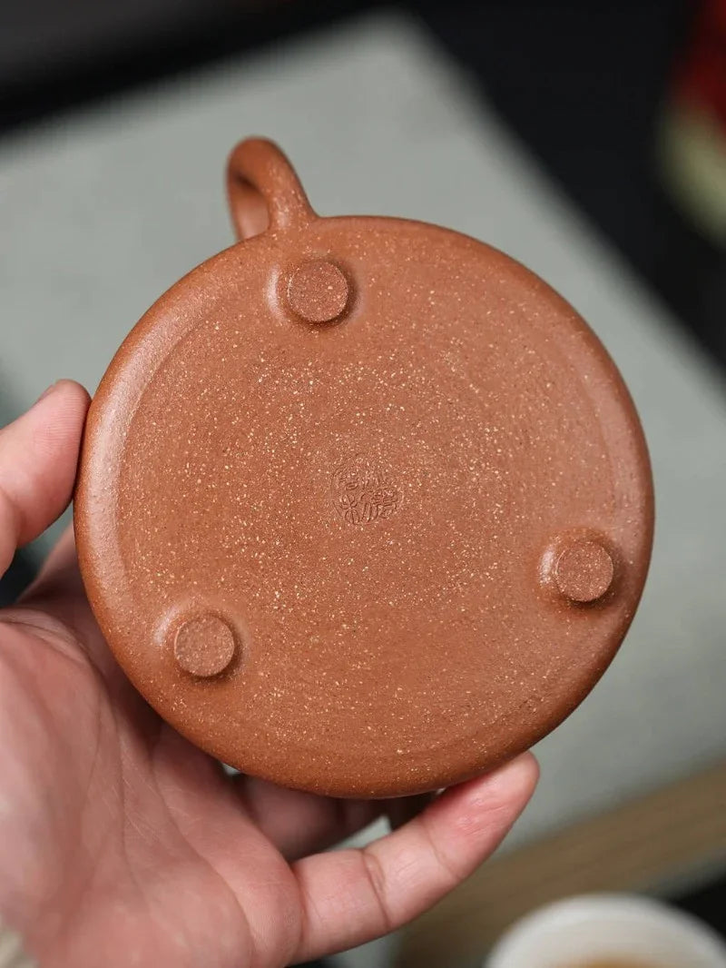 Full Handmade Yixing Zisha Teapot [Ziye Shi Piao Pot] (Jiang Po Ni - 220ml)