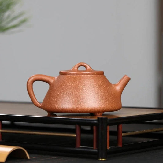 Teko Zisha Yixing Buatan Tangan Sepenuhnya [Ziye Shi Piao Pot] (Jiang Po Ni - 220ml)