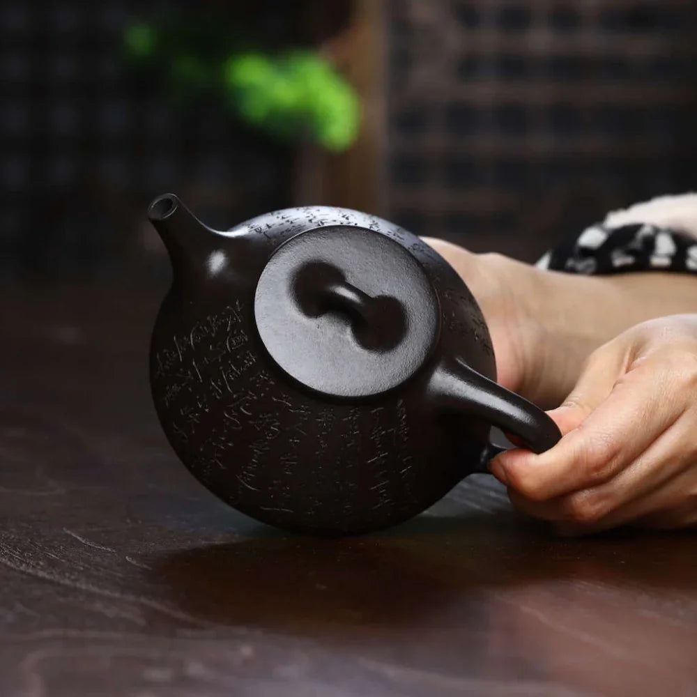 Teko Zisha Yixing Buatan Tangan Sepenuhnya [Ziye Shi Piao Pot] (Shi Huang - 280ml)