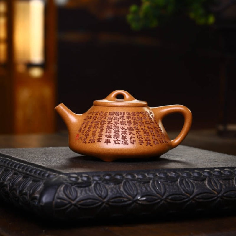 Full Handmade Yixing Zisha Teapot [Ziye Shi Piao Pot] (Wucai Lao Duan Ni - 280ml) - YIQIN TEA HOUSE | yiqinteahouse.com | 200-300ml, full handmade zisha teapot, teapot, teaware