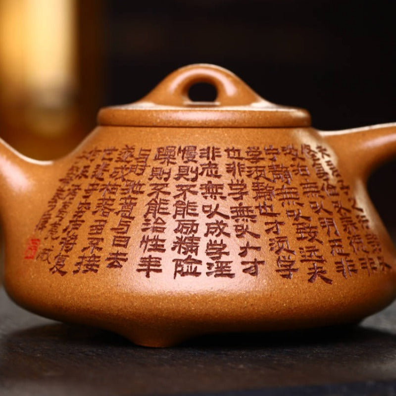 Full Handmade Yixing Zisha Teapot [Ziye Shi Piao Pot] (Wucai Lao Duan Ni - 280ml) - YIQIN TEA HOUSE | yiqinteahouse.com | 200-300ml, full handmade zisha teapot, teapot, teaware