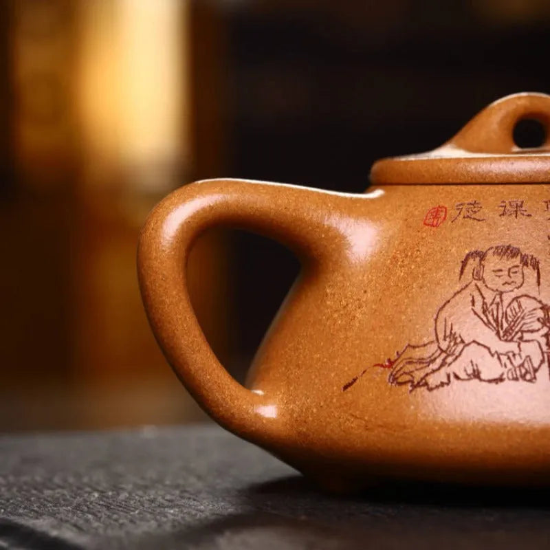 Full Handmade Yixing Zisha Teapot [Ziye Shi Piao Pot] (Wucai Lao Duan Ni - 280ml) - YIQIN TEA HOUSE | yiqinteahouse.com | 200-300ml, full handmade zisha teapot, teapot, teaware