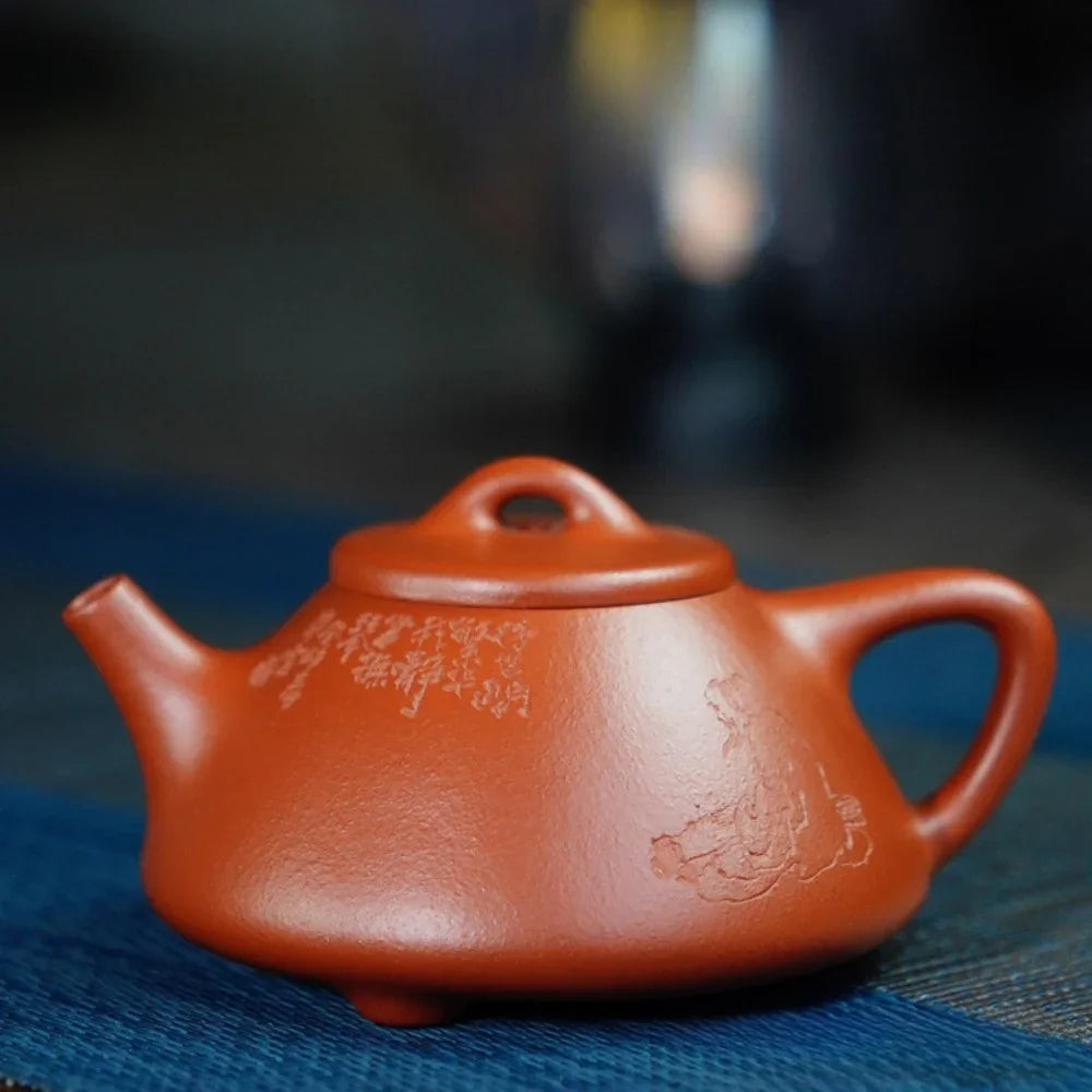Teko Zisha Yixing Buatan Tangan Sepenuhnya [Ziye Shi Piao Pot] (Zhu Ni - 140ml)
