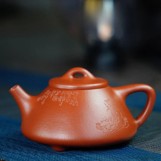 Teko Zisha Yixing Buatan Tangan Sepenuhnya [Ziye Shi Piao Pot] (Zhu Ni - 140ml)