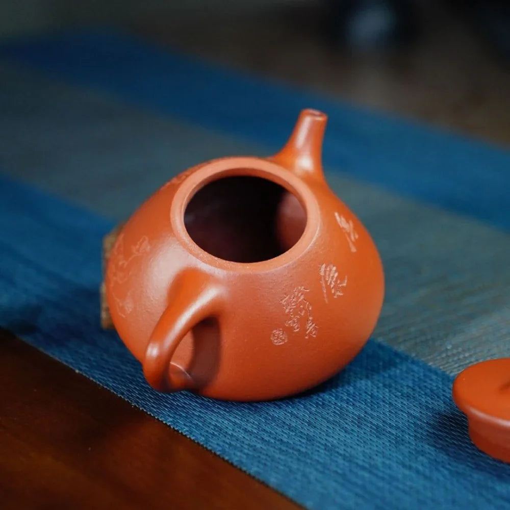 Teko Zisha Yixing Buatan Tangan Sepenuhnya [Ziye Shi Piao Pot] (Zhu Ni - 140ml)